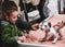 TOKYO, JAPAN - APR 14, 2019 : Aibo Robotic pet designed and manufactured by Sony Pet robot interaction with Kids