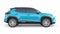 Tokyo, Japan. April 20, 2022: Toyota Yaris Cross 2020. Compact blue SUV with a hybrid engine and four-wheel drive for