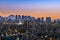 Tokyo, Japan - AUG 20 2019 - View of tokyo sky twilight with MT.fuji sunset