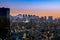 Tokyo, Japan - AUG 20 2019 - View of tokyo sky twilight with MT.fuji sunset