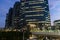 TOKYO, JAPAN - August 16, 2019 : View of the modern office building in Shinagawa, Tokyo during sunset.