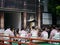 Tokyo, Japan - Female musicians wearing traditional clothes and playing Koto.