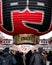 TOKYO, JAPAN - JANUARY 15, 2019: Close up of The big red lantern, Chochin on the Kaminarimon gate Sensoji Temple, Asakusa Kannon