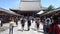 Tokyo, Japan - June 9, 2018: Many People walking around in Asakusa area neary Senso-ji Temple in Asakusa.The Senso-ji Temple in As