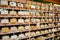 TOKYO, JAPAN: Many wooden of Votive Tablets at Meiji Shrine in Shibuya, Tokyo, Japan