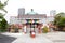 Tokyo, Japan - May 2, 2019 : The front of shinobazunoike bentendo temple that located at ueno park, Tokyo