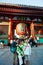 Tokyo, Japan - November 21, 2013: Tourists at the entrance of Sensoji temple