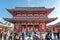 TOKYO, JAPAN - OCTOBER 07, 2015: Shrine Treasure House Gate Hozomon in Asakusa Tokyo, Kaminarimon