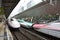 Tokyo, Japan - October 3, 2016: Shinkansens on platforms at Tokyo Station