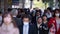 TOKYO, JAPAN - OCTOBER 30, 2019: Mass of People are walking in Shinjuku district in Tokyo, Japan. Crowed street with many people.