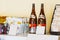 TOKYO, JAPAN - OCTOBER 31, 2017: Gift bottles with wine on the c