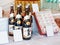 TOKYO, JAPAN - OCTOBER 31, 2017: Gift bottles with wine on the c