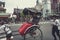 TOKYO JAPAN - SEP 12,2015 : tourist laughing with happiness emotion sitting on rickshaw in front of Sensoji Asakusa Kannon Temple