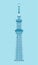 Tokyo landmark building flat illustration | Tokyo sky tree