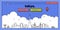 Tokyo Modern Web Banner Design with Vector Linear Skyline