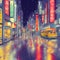 Tokyo nights illuminated lights abstract ai generated art background seq 2 of 21