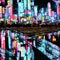 Tokyo nights illuminated lights abstract ai generated art background seq 6 of 21