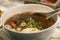 Tokyo ramen noodles with peppery Harissa beef ribs in chicken broth
