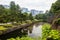 Tokyo skyline view from Imperial palace Ninomaru Gardens