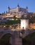 Toledo - Alcazar and Saint Martin bridge in morning