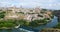 Toledo city on top of the hill time lapse , Spain.