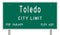 Toledo Ohio road sign showing population and elevation