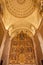 Toledo - Polychrome main altar of San Roman church has a steeple built in the mudejar architectural style in the 13th cent.