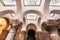 Toledo, Spain - December 16, 2018: Interior of the Mosque of Cristo de la Luz, Toledo, Castilla la Mancha, Spain