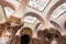 Toledo, Spain - December 16, 2018: Interior of the Mosque of Cristo de la Luz, Toledo, Castilla la Mancha, Spain