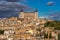 Toledo, Spain. Old city with its Royal Palace over the Tagus River sinuosity