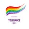 Tolerance day logo. Bright hand drawn illustration isolated on white background