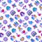 Tolerance seamless pattern with thin line icons: gender, racial, national, religious, sexual orientation, educational, interclass