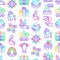 Tolerance seamless pattern with thin line icons: gender, racial, national, religious, sexual orientation, educational, interclass