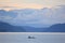 Toli-toli, Indonesia - 24 June 2017: Indonesian fisherman works by boat at sea in Toli-toli, Central Sulawesi, Indonesia