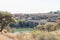 Toll house and old bridge over the Vaal River