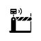 Toll and ticketing black glyph icon