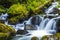 Tolmie Creek Waterfall in Summer with slow shutter Mt nainier