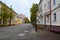 Tolstoy Street with view of Holy Resurrection Rynkovaya Church, Vitebsk, Belarus