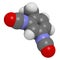 Toluene diisocyanate (TDI, 2,4-TDI) polyurethane building block molecule. May be a carcinogen. Atoms are represented as spheres