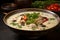 Tom Kha Gai - Thai Coconut Soup Infused with Lemongrass and Chicken, A Culinary Delight in a Bowl