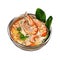 Tom yam soup Thai food with shrimps vector illustration