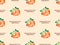 Tom yum goong seamless pattern on orange background