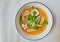 Tom Yum kung is hot and Spicy Sour Soup with herb, Thai local food