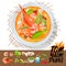 Tom Yum Kung with ingredients. Thai food concept - illust