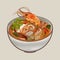 Tom Yum Kung soup illustration