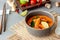 Tom yum soup. Thai cuisine. Healthy eating. Recipes