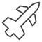 Tomahawk air missile line icon. Airspace protection, rocket weapon symbol, outline style pictogram on white background