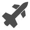 Tomahawk air missile solid icon. Airspace protection, rocket weapon symbol, glyph style pictogram on white background
