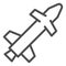 Tomahawk air rocket line icon. Cruise missile weapon symbol, outline style pictogram on white background. Warfare or