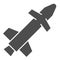 Tomahawk air rocket solid icon. Cruise missile weapon symbol, glyph style pictogram on white background. Warfare or